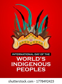 International Day of the Worlds Indigenous Peoples poster. Vector illustration.
