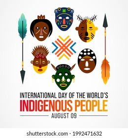 International Day of the World's Indigenous Peoples is observed every year on August 9, to raise awareness and protect the rights of the indigenous population. vector illustration