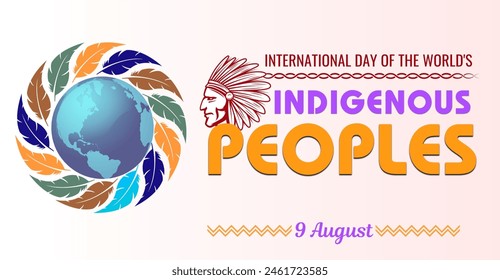 International Day of the World's Indigenous Peoples, 9 August. Campaign or celebration banner