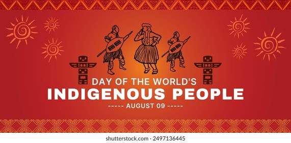 International Day of the World's Indigenous Peoples. custom design banner vector