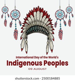 International day of the world's indigenous peoples, 09 August Indigenous day banner flat design vector background. EPS FILE.