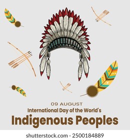 International day of the world's indigenous peoples, 09 August Indigenous day banner flat design vector background. EPS FILE.