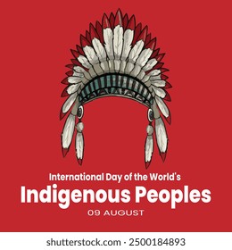 International day of the world's indigenous peoples, 09 August Indigenous day banner flat design vector background. EPS FILE.