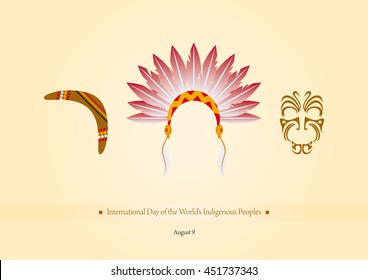 International Day of the World's Indigenous Peoples vector. Vector illustration symbols of indigenous people. Important day