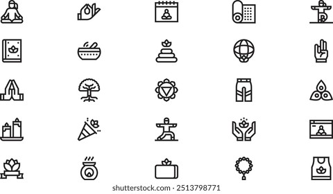 International day of yoga icons High-Quality Vector Icons Collection with Editable Stroke. Ideal for Professional and Creative Projects.