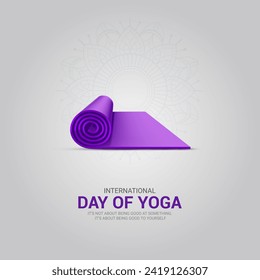 International day of yoga idea design for poster, banner 3D Illustration