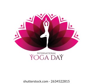 
International day of yoga logo in paper style