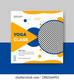 International Day Of Yoga Social Media Post Design, Fitness Banner Template 