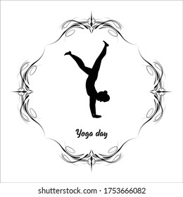 international day of yoga vector illustration
