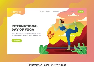 International Day of Yoga - Vector Landing Page