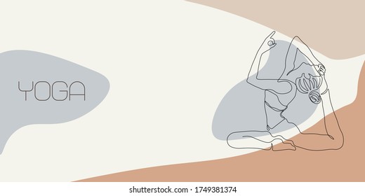 International Day of Yoga,continuous line drawing of women fitness yoga concept vector health illustration