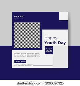 International day of youth  social media banner or post design