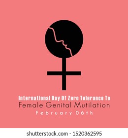 International Day Of Zero Tolerance To Female Genital Mutilation With Woman Face On Female Icon