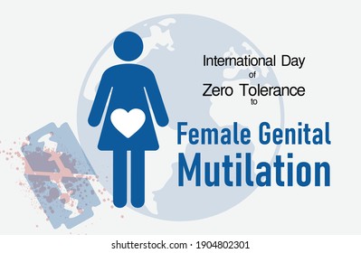 International Day of Zero Tolerance to Female Genital Mutilation design.creative idea.Female Genital Mutilation design creative idea.