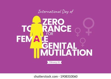 International Day of Zero Tolerance to Female Genital Mutilation. Suitable for invitation, brochure, card, banners, posters, etc. Vector Illustration.