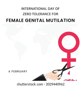 
International Day of Zero Tolerance for Female Genital Mutilation, Vector illustration design.