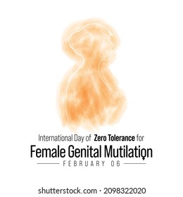 International Day of Zero Tolerance for Female Genital Mutilation (FGM) is observed every year on February 6, Vector illustration