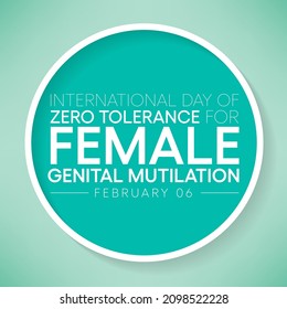 International Day of Zero Tolerance for Female Genital Mutilation (FGM) is observed every year on February 6, Vector illustration
