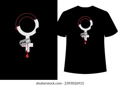 International day of zero tolerance for female genital mutilation T Shirt Design Black