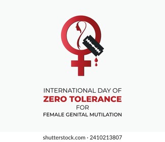 International Day of Zero Tolerance for Female Genital Mutilation, 6 February. Female genital mutilation (FGM). Holiday Concept. Banner, poster and card. Vector illustration.