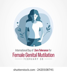 International Day of Zero Tolerance for Female Genital Mutilation (FGM) is observed every year on February 6, Vector illustration