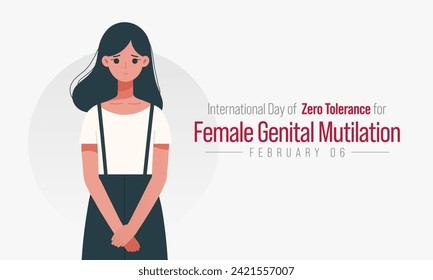 El Día Internacional de Tolerancia Cero para la Mutilación Genital Femenina (MGF) se celebra cada año el 6 de febrero, Ejemplo vectorial