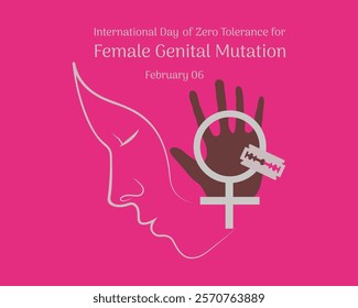 International Day of Zero Tolerance for Female Genital Mutilation celebrated every year on 6th February Vector illustration.