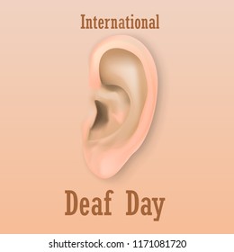 International deaf day concept background. Realistic illustration of international deaf day vector concept background for web design