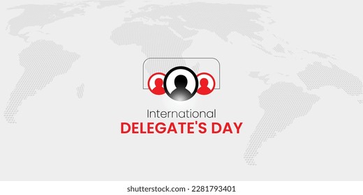 International Delegate's Day poster design. International Delegate's Day design, International Delegate's Day banner, greetings card, social media post design.