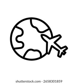 Ícone de linha de entrega internacional , vetor, pixel perfect, arquivo ilustrador 