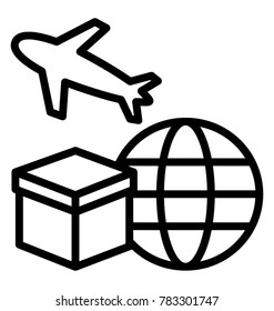 International delivery service, line vector icon