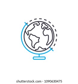 International delivery vector thin line stroke icon. International delivery outline illustration, linear sign, symbol concept.