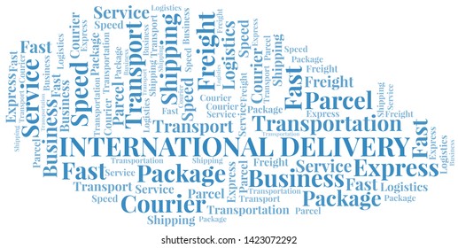 International Delivery word cloud. Wordcloud made with text only.