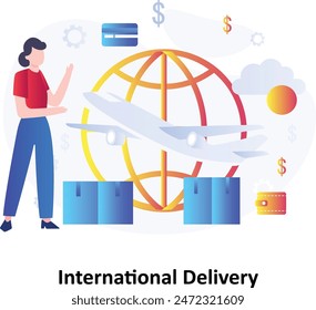 International Delivery,Vector Icon which can easily modify or edit