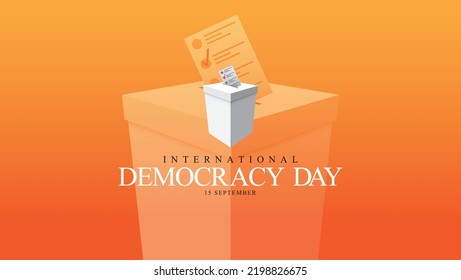 International Democracy Day background. abstract. voting box design in vector format and yellow and orange background colors. suitable for banners, background wallpapers and more