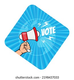 International Democracy Day illustration with hand holding loudspeaker symbol. Vector illustration