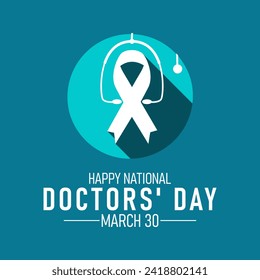 International doctors day. Greeting card, poster, flyer and Banner, background design with stethoscope.