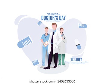 international doctors day-Vector illustration of doctor.Greeting card in a flat design. Happy Doctor`s Day. - Vector