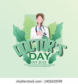 international doctors day-Vector illustration of doctor.Greeting card in a flat design. Happy Doctor`s Day. - Vector