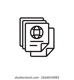 coleção de ícones de documento internacional estilo .design com fundo