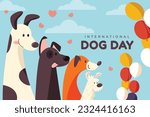 International Dog Day celebration. international dog day background. world dog day. August 26. Vector illustration. poster, banner, greeting card, flyer. Happy National Dog Day. sale. event, party.