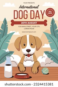 International Dog Day celebration. international dog day background. world dog day. August 26. Vector illustration. poster, banner, greeting card, flyer. Happy National Dog Day. sale. event, party.