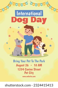 International Dog Day celebration. international dog day background. world dog day. August 26. Vector illustration. poster, banner, greeting card, flyer. Happy National Dog Day. sale. event, party.