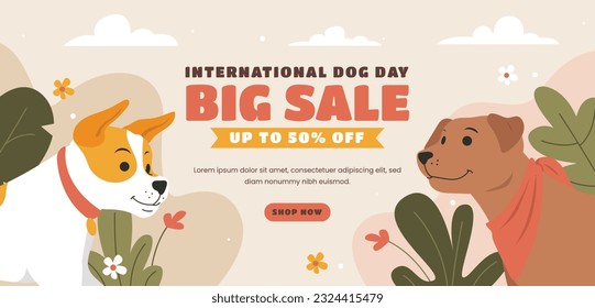 International Dog Day celebration. international dog day background. world dog day. August 26. Vector illustration. poster, banner, greeting card, flyer. Happy National Dog Day. sale. event, party.