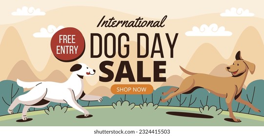 International Dog Day celebration. international dog day background. world dog day. August 26. Vector illustration. poster, banner, greeting card, flyer. Happy National Dog Day. sale. event, party.