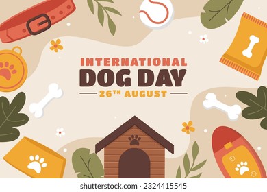 International Dog Day celebration. international dog day background. world dog day. August 26. Vector illustration. poster, banner, greeting card, flyer. Happy National Dog Day. sale. event, party.