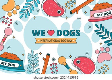 International Dog Day celebration. international dog day background. world dog day. August 26. Vector illustration. poster, banner, greeting card, flyer. Happy National Dog Day. sale. event, party.