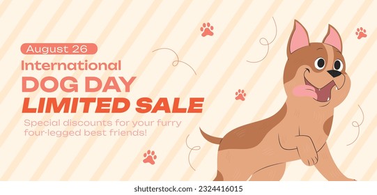 International Dog Day celebration. international dog day background. world dog day. August 26. Vector illustration. poster, banner, greeting card, flyer. Happy National Dog Day. sale. event, party.