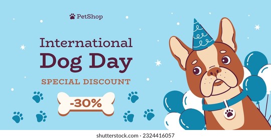 International Dog Day celebration. international dog day background. world dog day. August 26. Vector illustration. poster, banner, greeting card, flyer. Happy National Dog Day. sale. event, party.