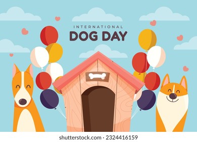 International Dog Day celebration. international dog day background. world dog day. August 26. Vector illustration. poster, banner, greeting card, flyer. Happy National Dog Day. sale. event, party.